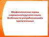 Морфологические нормы современного русского языка. Особенности употребления имён прилагательных