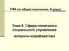 Тема 5. Сфера политики и социального управления вопросы кодификатора