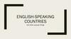 English-speaking countries, and other popular things