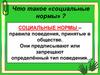 Что такое «социальные нормы» ?