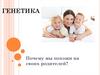 Генетика. Почему мы похожи на своих родителей?