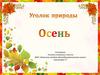 Уголок природы - осень