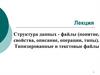 Структура данных - файлы (понятие, свойства, описание, операции, типы). Типизированные и текстовые файлы
