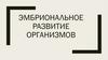 Эмбриональное развитие организмов