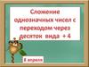 Сложение однозначных чисел переходом через десяток вида +4