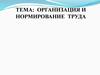 Организация и нормирование труда