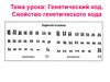 Генетический код. Свойство генетического кода