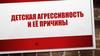 Детская агрессивность и ее причины