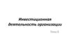 Инвестиционная деятельность организации. Понятие инвестиционного проекта. (Тема 8.2)