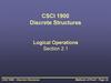 CSCI 1900 Discrete Structures
