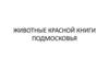 Животные Красной книги Подмосковья