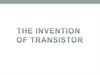 The invention of transistor