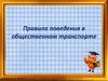 Правила поведения в общественном транспорте