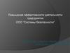 Повышение эффективности деятельности предприятия ООО "Системы безопасности"