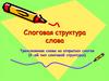 Слоговая структура слова Трехсложные слова из открытых слогов. Покажи и назови