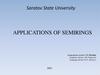 Applications of semirings