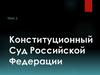 Конституционный Суд Российской Федерации. Тема 3