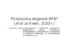 Результаты ведения ФРБТ (итог за 9 мес. 2020 г.)