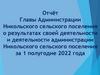 Отчёт Главы Администрации Никольского сельского поселения о результатах своей деятельности и деятельности администрации