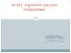 Город как предмет социологии (тема 1)