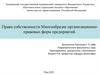 Право собственности. Многообразие организационноправовых форм предприятий. 2 тема