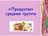 Продукты. Средняя группа