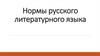 Нормы русского литературного языка