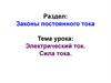 Законы постоянного тока. Электрический ток. Сила тока