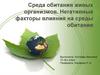 Среда обитания живых организмов. Негативные факторы влияния на среды обитания