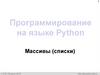 Программирование на языке Python