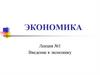 Введение в экономику