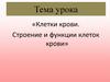Клетки крови. Строение и функции клеток крови