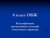 Классификация чрезвычайных ситуаций техногенного характера