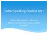 Public Speaking Contest 2021