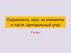 Окружность, круг, их элементы и части. Центральный угол