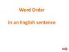 Word Order in an English sentence