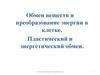 Обмен веществ и преобразование энергии в клетке. Пластический и энергетический обмен