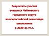 Результаты участия учащихся Чайковского городского округа во всероссийской олимпиаде школьников