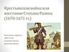 Крестьянская война или восстание Степана Разина (1670-1671 гг.)