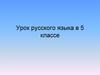 Урок русского языка в 5 классе