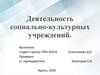 Деятельность социально-культурных учреждений