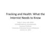 Fracking and Health: What the Internist Needs to Know