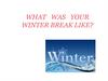 Winter break. Vocabulary
