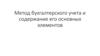 Метод бухгалтерского учета и содержание его основных элементов