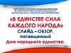 «В единстве сила каждого народа» слайд - обзор, посвященный Дню народного единства