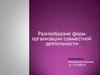 Разнообразие форм организации совместной деятельности