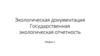 Экологическая документация. Государственная экологическая отчетность. Модуль 1