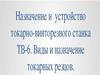 Назначение и устройство токарно - винторезного станка ТВ - 6.  Виды и назначение токарных резцов