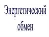 Энергетический обмен