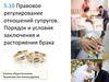 Правовое регулирование отношений супругов. Порядок и условия заключения и расторжения брака